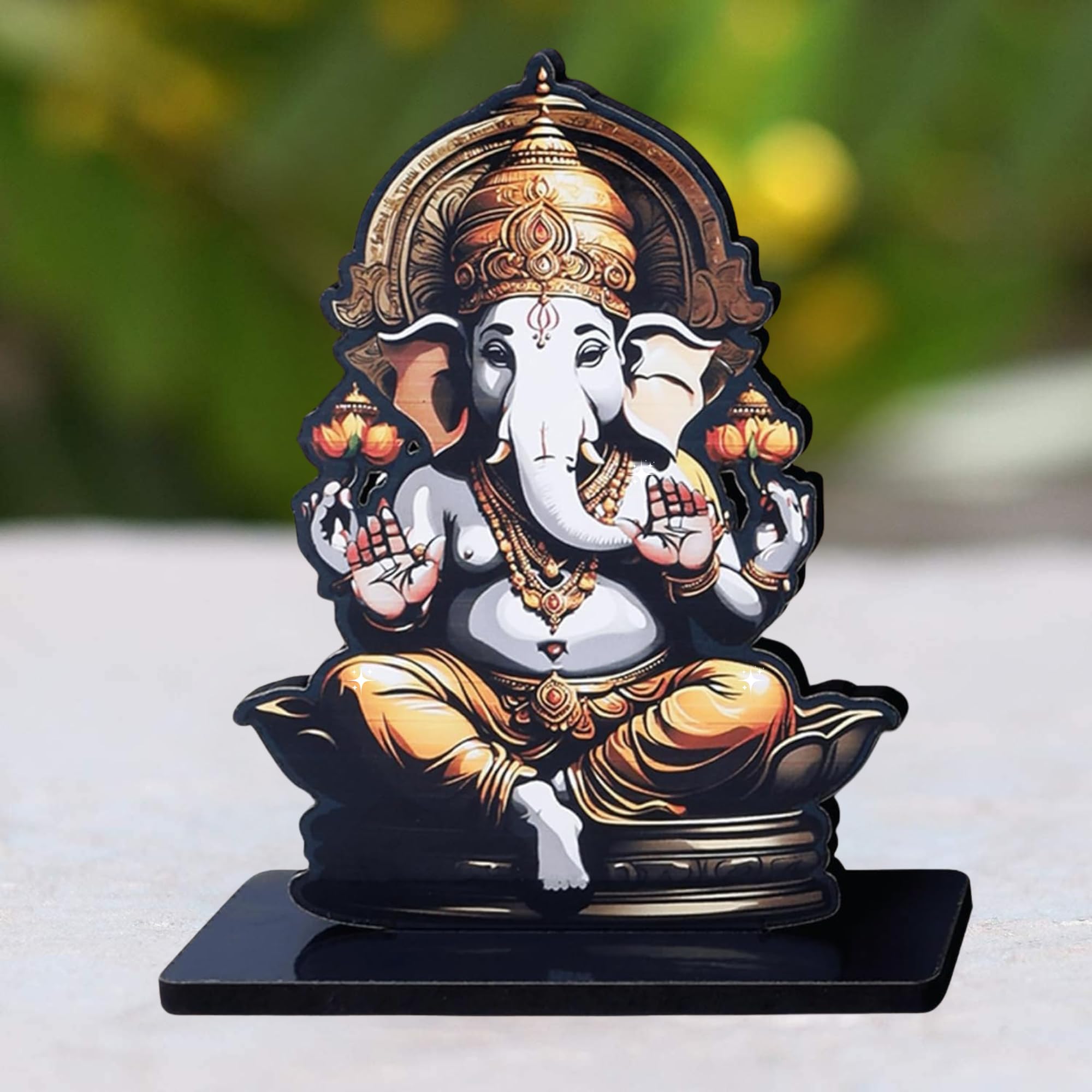 Expleasia Rakhi Set With Divine God Figure Table Stand | Table | Desk| Gift Item (Lord Ganesha) Rakhi Set For Brother, Rakhigift